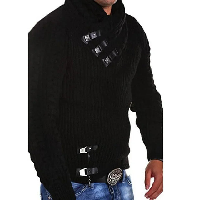 Techome - Mens European Buckle Sweater