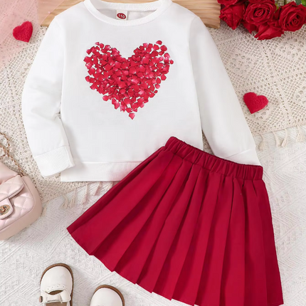 Baby Girl Heart Valentine Skirt Set - Mad Fly Essentials