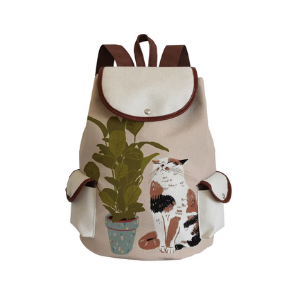 Women Eco-Friendly Cartoon Cat Tote Backpacks.