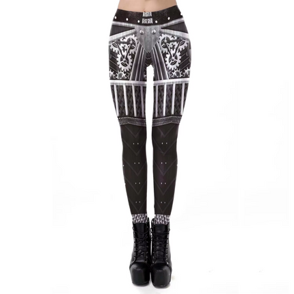 Women Steampunk Elastic 3D Fitness Leggings