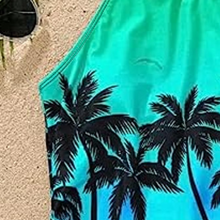 Women Low Waist Palm Tree Tankini Set - Mad Fly Essentials