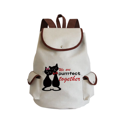 Women Eco-Friendly Cartoon Cat Tote Backpacks.