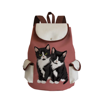 Women Eco-Friendly Cartoon Cat Tote Backpacks.