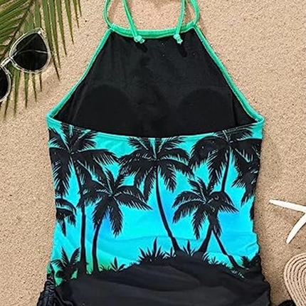 Women Low Waist Palm Tree Tankini Set - Mad Fly Essentials