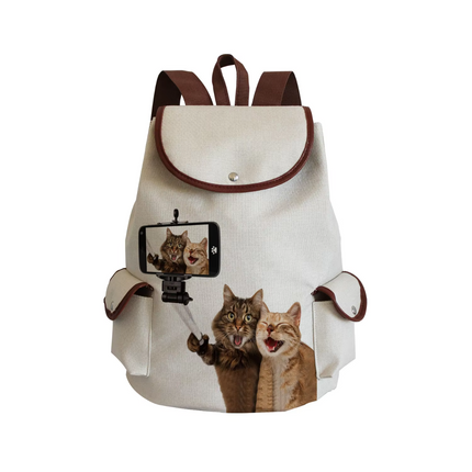 Women Eco-Friendly Cartoon Cat Tote Backpacks.