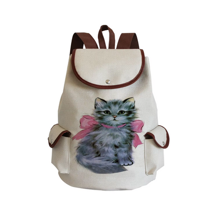 Women Eco-Friendly Cartoon Cat Tote Backpacks.