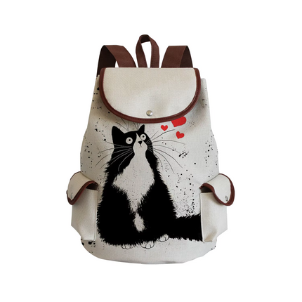 Women Eco-Friendly Cartoon Cat Tote Backpacks.