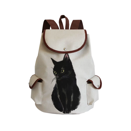 Women Eco-Friendly Cartoon Cat Tote Backpacks.