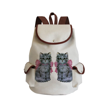 Women Eco-Friendly Cartoon Cat Tote Backpacks.