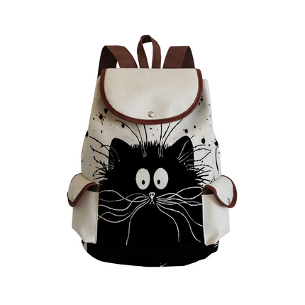 Women Eco-Friendly Cartoon Cat Tote Backpacks.