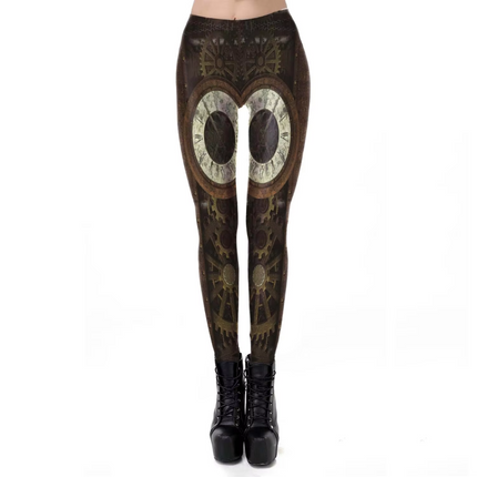 Women Steampunk 3D Fitness Leggings - Mad Fly Essentials