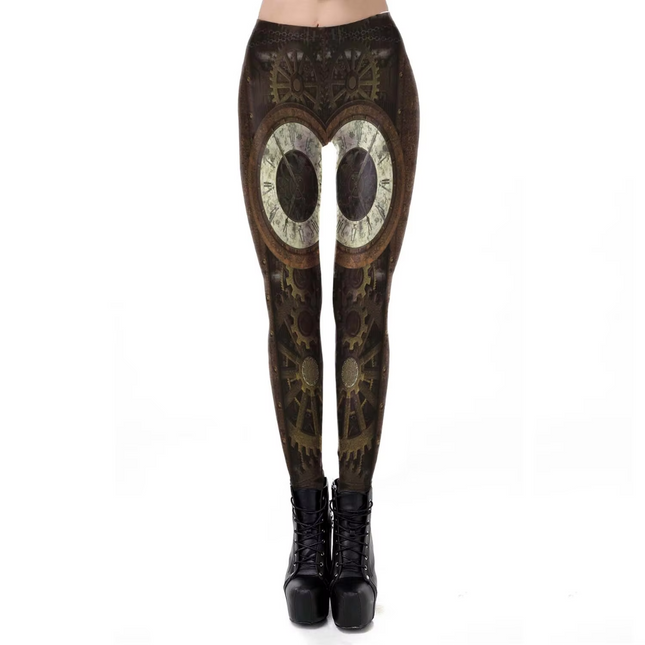 Women Steampunk 3D Fitness Leggings - Mad Fly Essentials