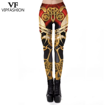 Women Steampunk 3D Fitness Leggings - Mad Fly Essentials