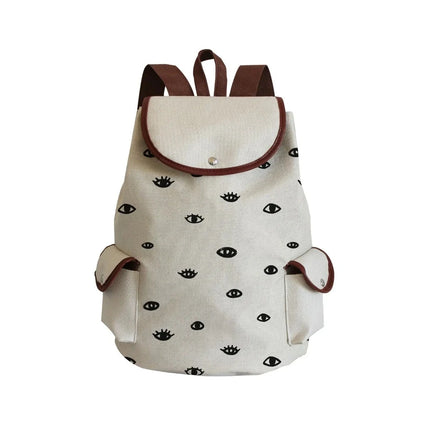 Women Eye Linen Trendy Animal Backpacks