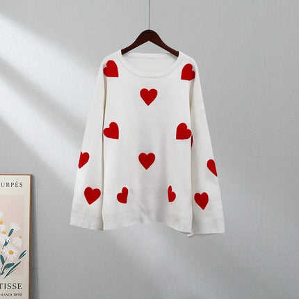 Women Love Heart Autumn Knitted Sweaters