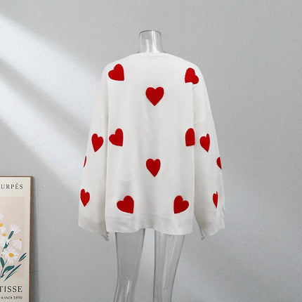 Women Love Heart Autumn Knitted Sweaters