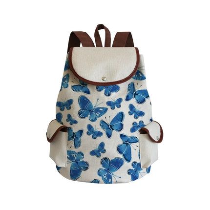 Women Eye Linen Trendy Animal Backpacks