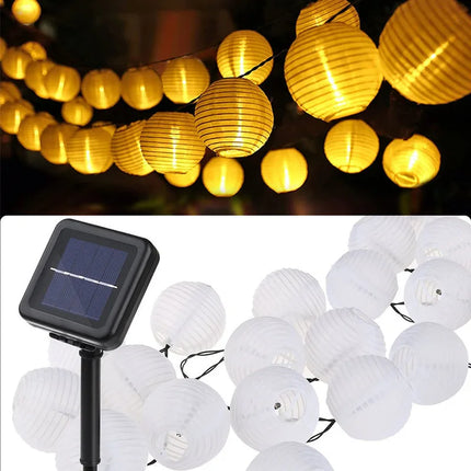 Solar Garland Lantern Outdoor String Lights