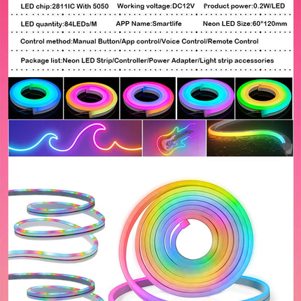 RGBIC Neon LED Strip Dreamcolor Rope Light