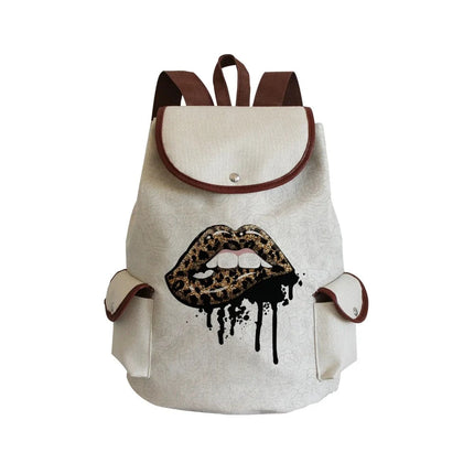 Women Eye Linen Trendy Animal Backpacks