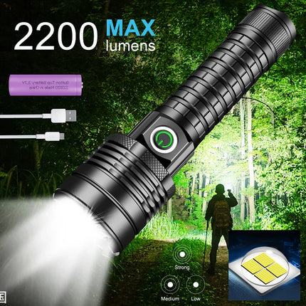 2200 Lumen USB LED Camping Flashlight