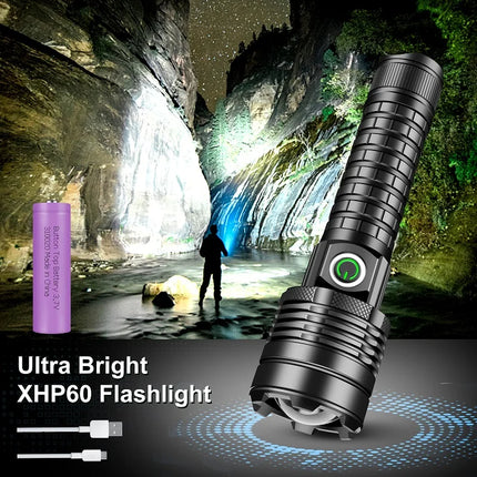 2200 Lumen USB LED Camping Flashlight