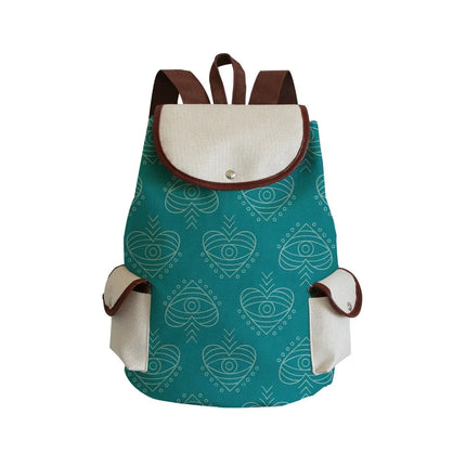 Women Eye Linen Trendy Animal Backpacks