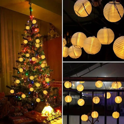 Solar Garland Lantern Outdoor String Lights