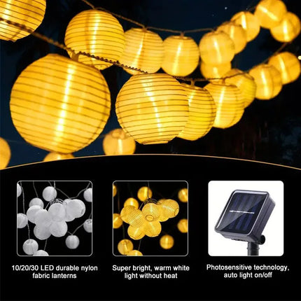 Solar Garland Lantern Outdoor String Lights