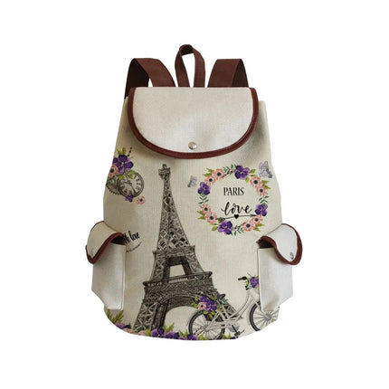 Women Eco-Friendly Eiffel Tower Paris Tote Backpacks