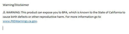 BPA warning