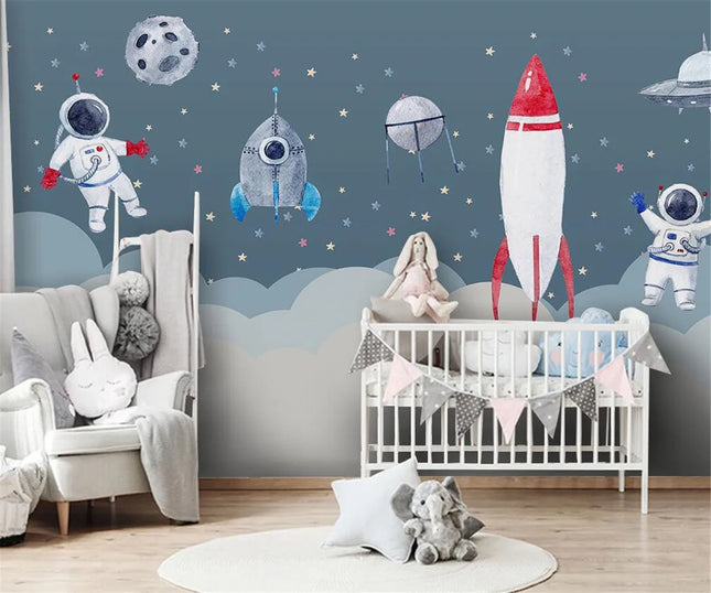 Custom 3D Self-Adhesive Nordic Space Wallpaper