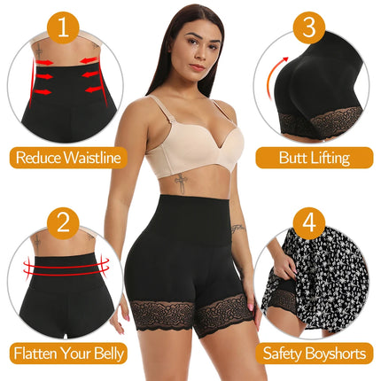 Women High-Waist Tummy-Control Body Shaper Shorts