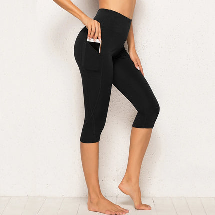 Women Pocket Capris Fitness Leggings - Mad Fly Essentials