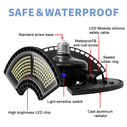 Deformable 120W E27 Garage LED Light – Mad Fly Essentials