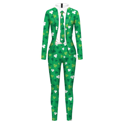 Women Saint Patrick Green Irish Costume Bodysuit Rompers