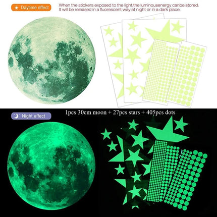 Luminous Moon Stars-435Pc Set 3D Wall Stickers