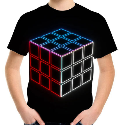 Boys 4-13Year Rubiks Cube 3D Summer Tees