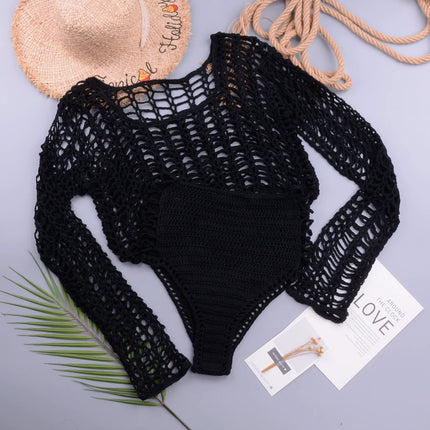 Women Crochet Boho Hollow Bikini Cover