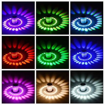 Modern RGB LED Spiral Effect Remote Wall Lamp