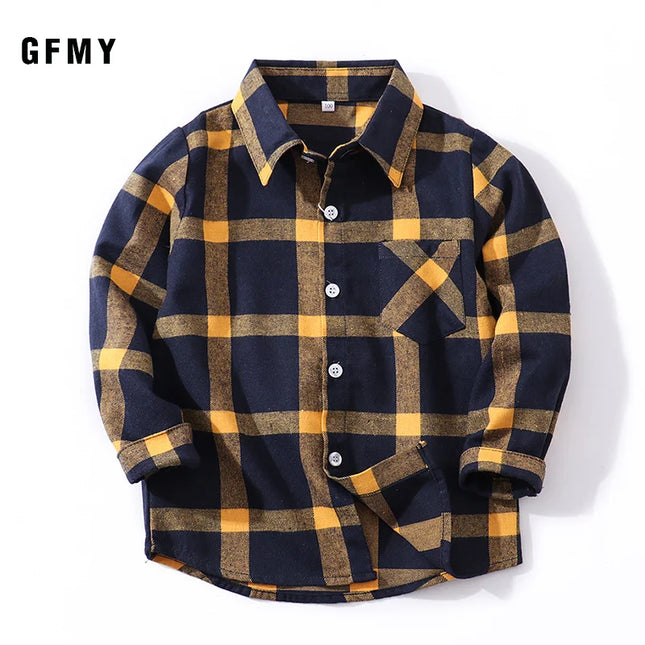 Boy Full Sleeve Plaid Fashion Shirts.