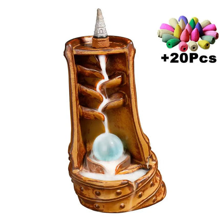 Waterfall Incense Burner Ceramic Set