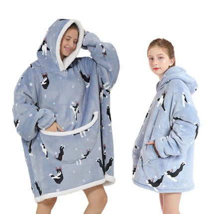 Women Oversized Winter Sherpa Blanket Hoodies