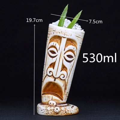 Ceramic 450mL Tiki Bar Beer Mug