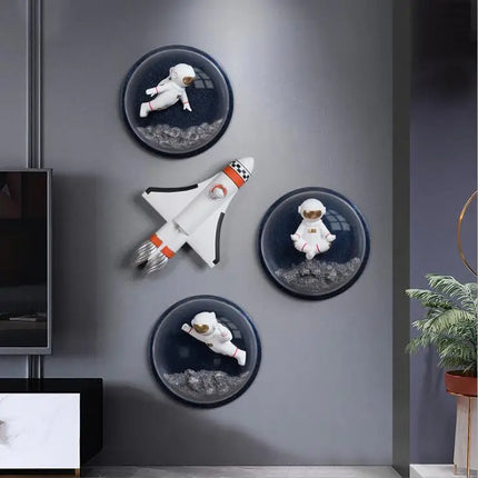 Nordic Astronaut Rocket Resin Wall Ornaments