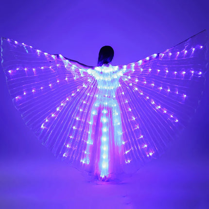 Women Rainbow LED Belly Dancing Wings