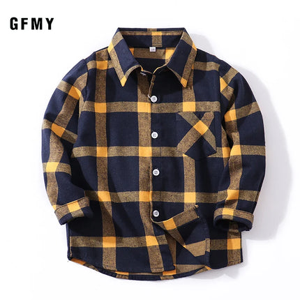 Boy Full Sleeve Plaid Fashion Shirts