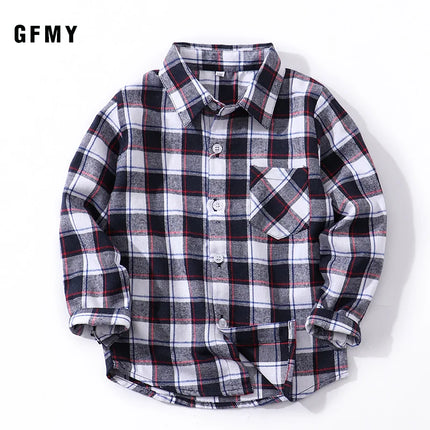 Boy Full Sleeve Plaid Fashion Shirts