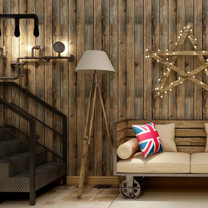 Retro Wood Grain Peel Stick 3D Wallpaper