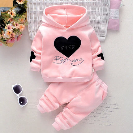 Baby Girls Winter Birthday Love Tracksuits Sets